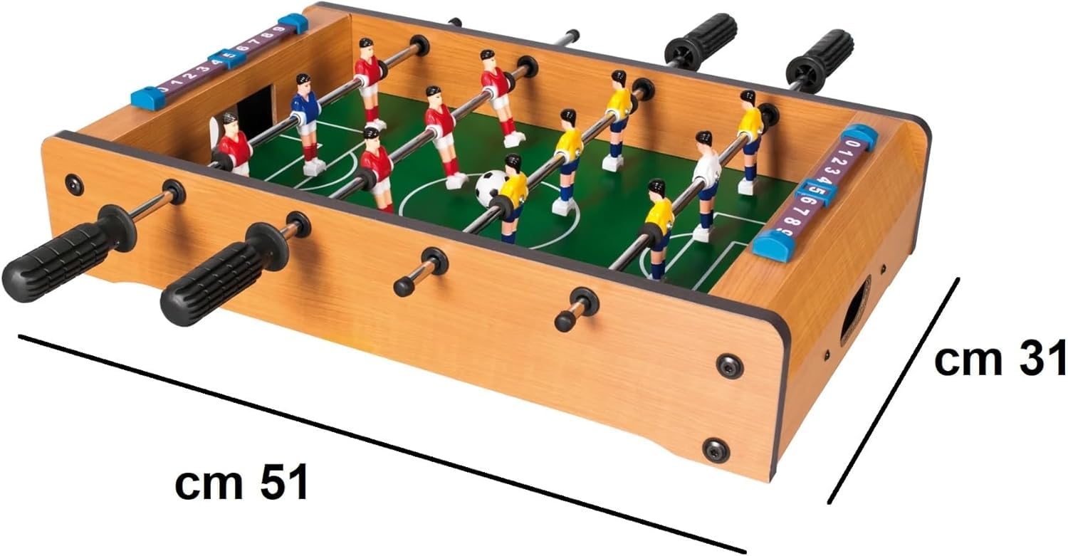 Futbolín de madera para mesa de 51 x 31 cm, futbolín de mesa de madera con marcador de puntos, juego de futbolín, futbolín, para niños y adultos, juego de madera
