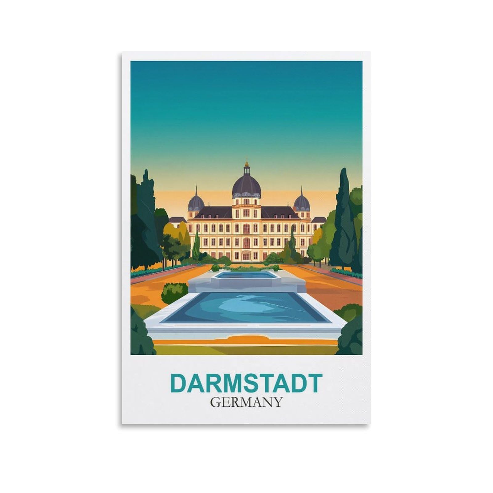 EZMLFA 5D Diamond Art Kits for Beginner,Darmstadt Germany,Diamond Art Kits Gem Cross Stitch Easy Kits for Beginner Crystal Art Crafts Home Wall Decor 40x40cm