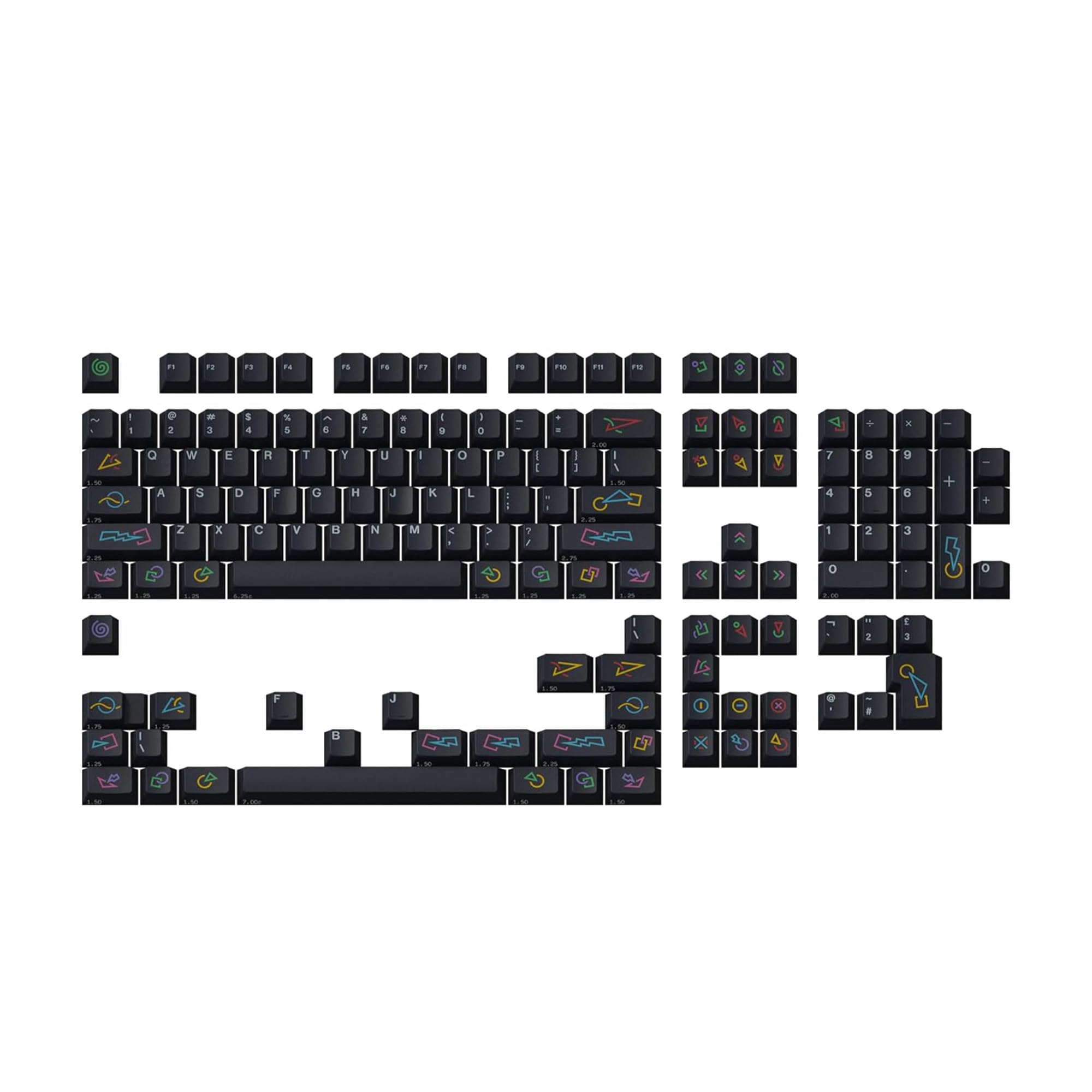 Space Cables GMK CYL Polybius Custom Mechanical Gaming Keyboard Keycap Set - 146-keys, Doubleshot/UV Printed, Cherry Profile, for 40%, 60%, 65%, TKL, 1800 Layouts, etc