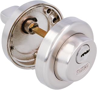 Amig - Design-Drückergarnitur Modell 46R-KD aus Zamak mit mattem Chromfinish | Ø52 mm | 3 Punktschlüssel für Privatsphäre | 6 mm Vierkant | Ideal für Türen von 35-45 mm Dicke