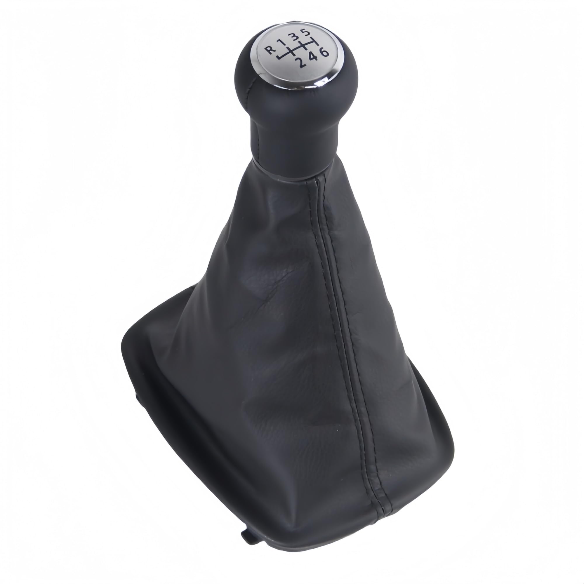 Jeocoai 6 Silver Car Gear Knob For A6 C5 A4 B5 A8 D2 1998-2001 Car Gear Shift Knob Lever Gaiter Boot Cover Collar 5/6 For Speed(6 Silver)