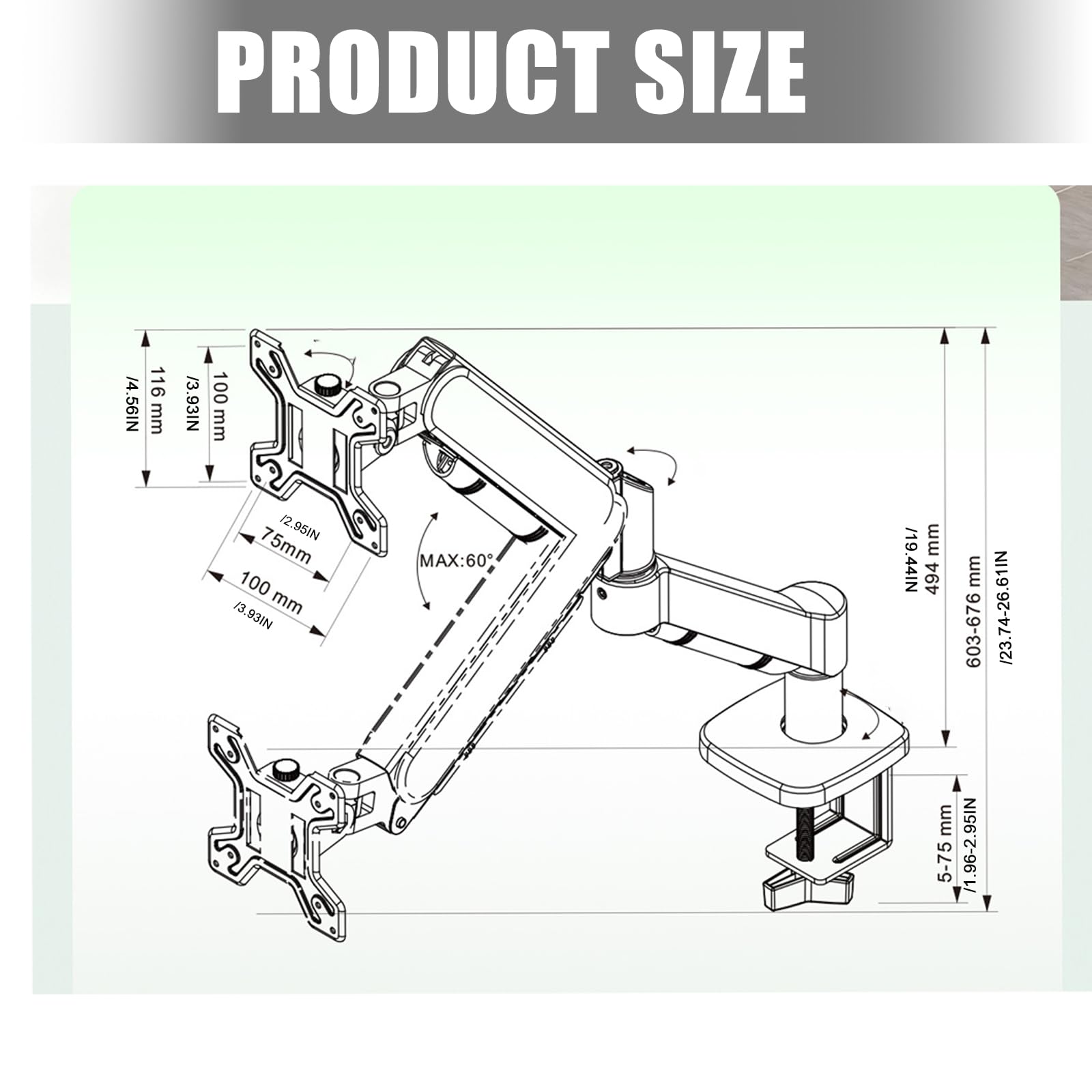 Supporto per Monitor in Acciaio per impieghi gravosi Supporta Display da 2 kg a 10 kg garantisce Un ' Installazione e migliora la stabilità Supporto per Monitor Girevole