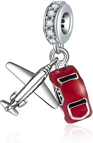 LNQOBU Cuentas coloridas para pulseras con dijes, plata de ley 925 con circonitas cúbicas para mujer con pulsera y collar (con un espaciador de