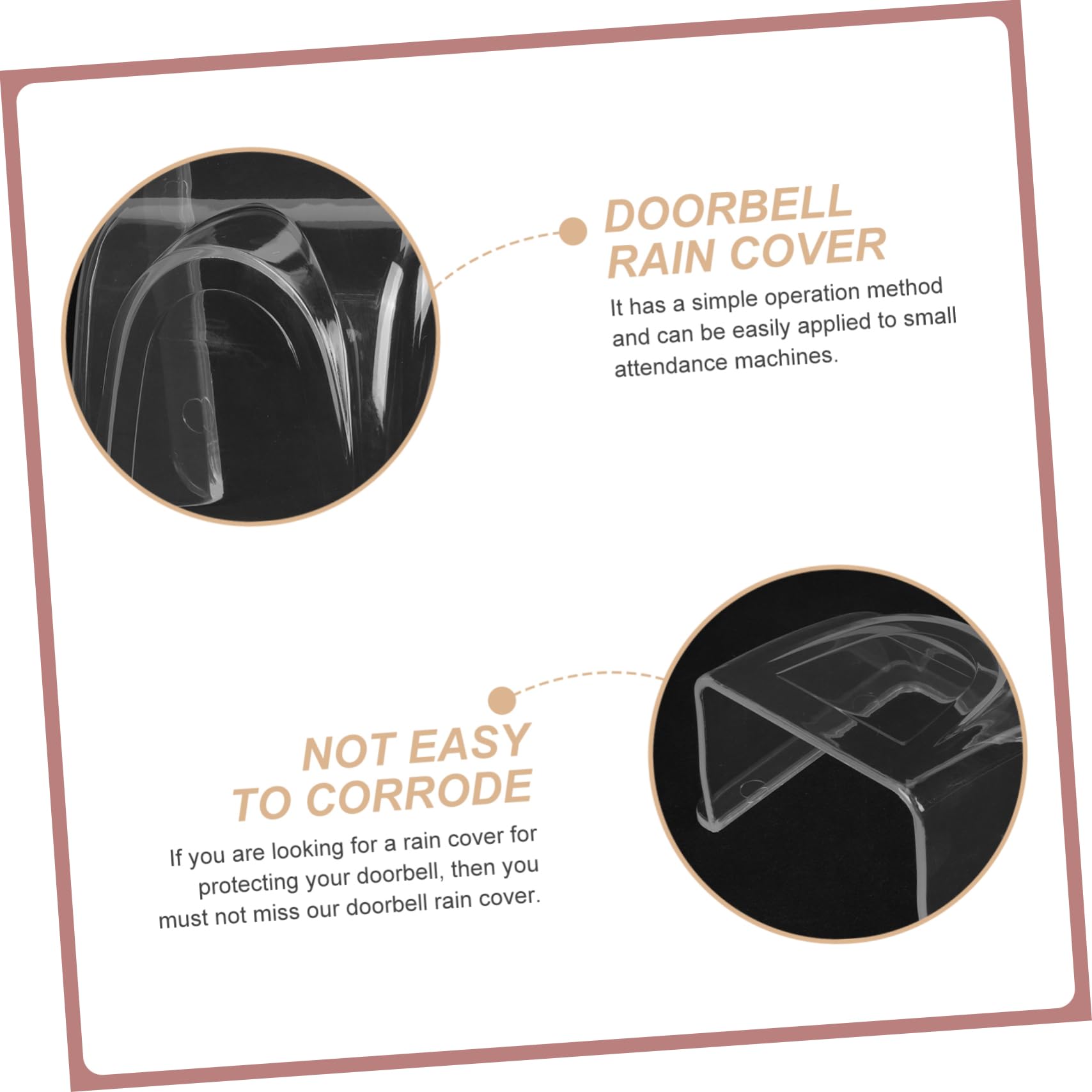 NULYLU Doorbell Waterproof Cover Access Control Machine Rainproof Acrylic Doorbell Shell Outdoor Doorbell Protect