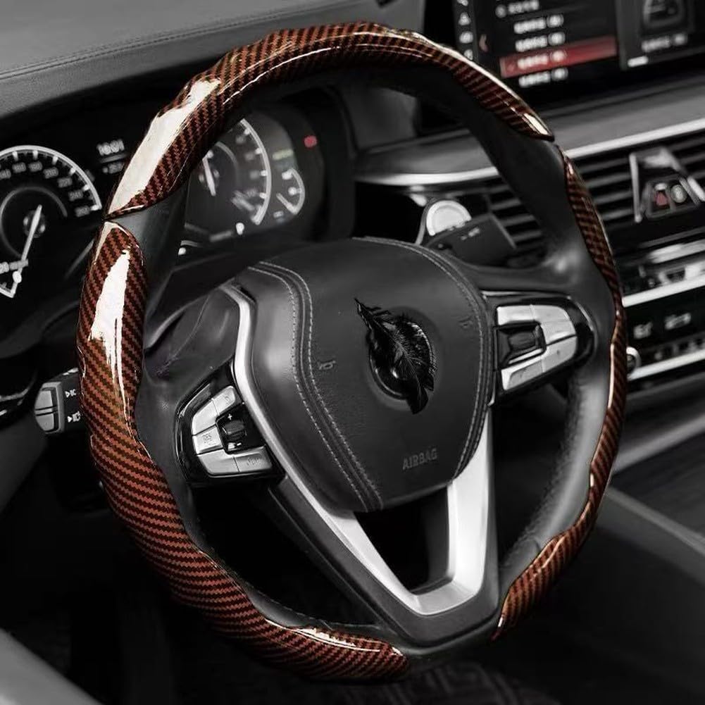 Coprivolante ultra sottile in fibra di carbonio, 1,68 mm, antiscivolo, con impugnatura testurizzata, per tutte le stagioni, adatto per auto, camion, SUV, furgoni, confezione da 3 pezzi