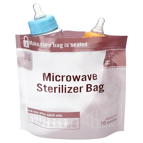 Suclain 50 bolsas esterilizadoras para biberones de microondas, bolsas esterilizadoras de vapor para biberones, accesorios de viaje para biberones,