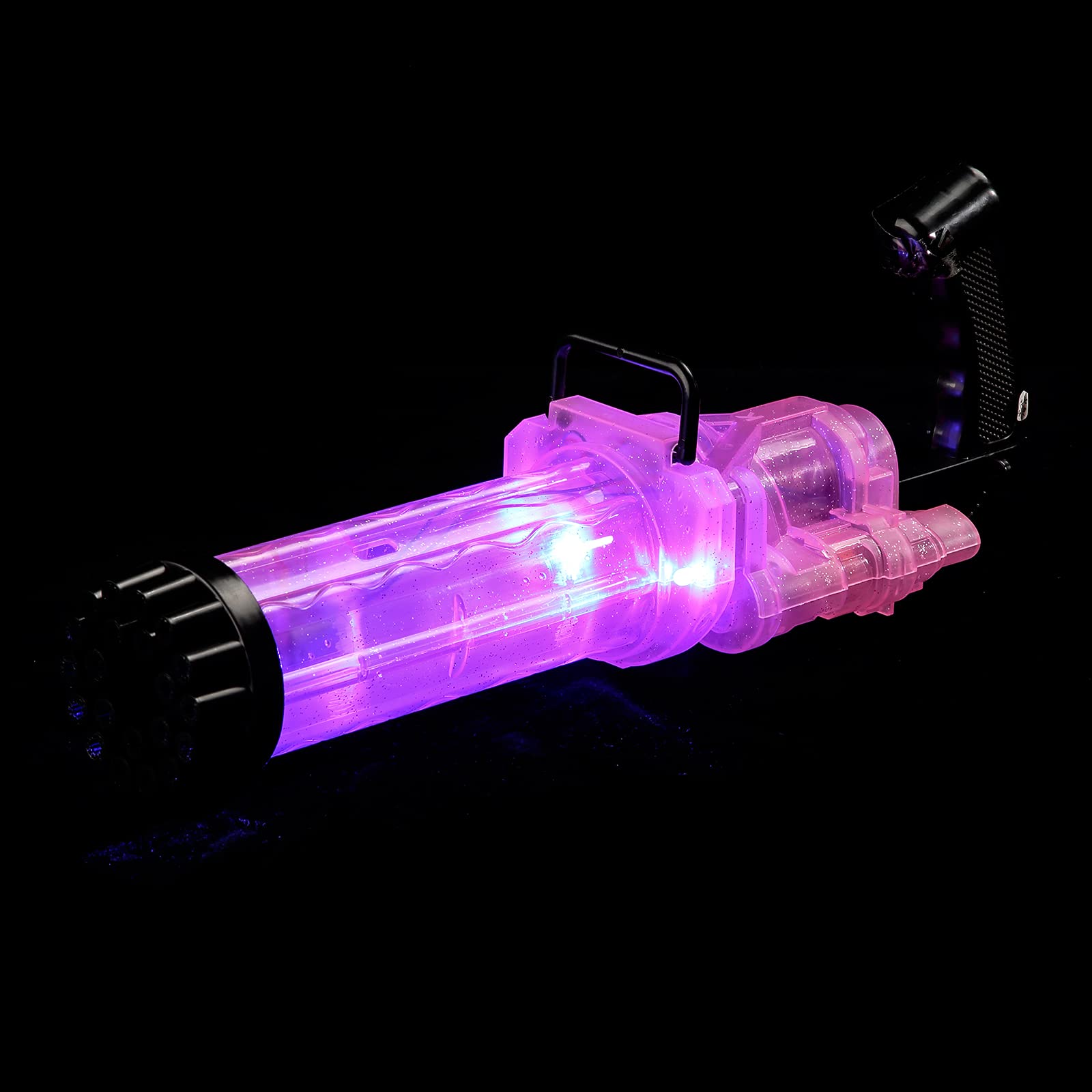 Fleeting Time Bubble Machine, 2023 Upgrade Bubble Gun Toy Gift, 21 Hole Super Large Phantom Light Automatic Bubble Machine(Pink)