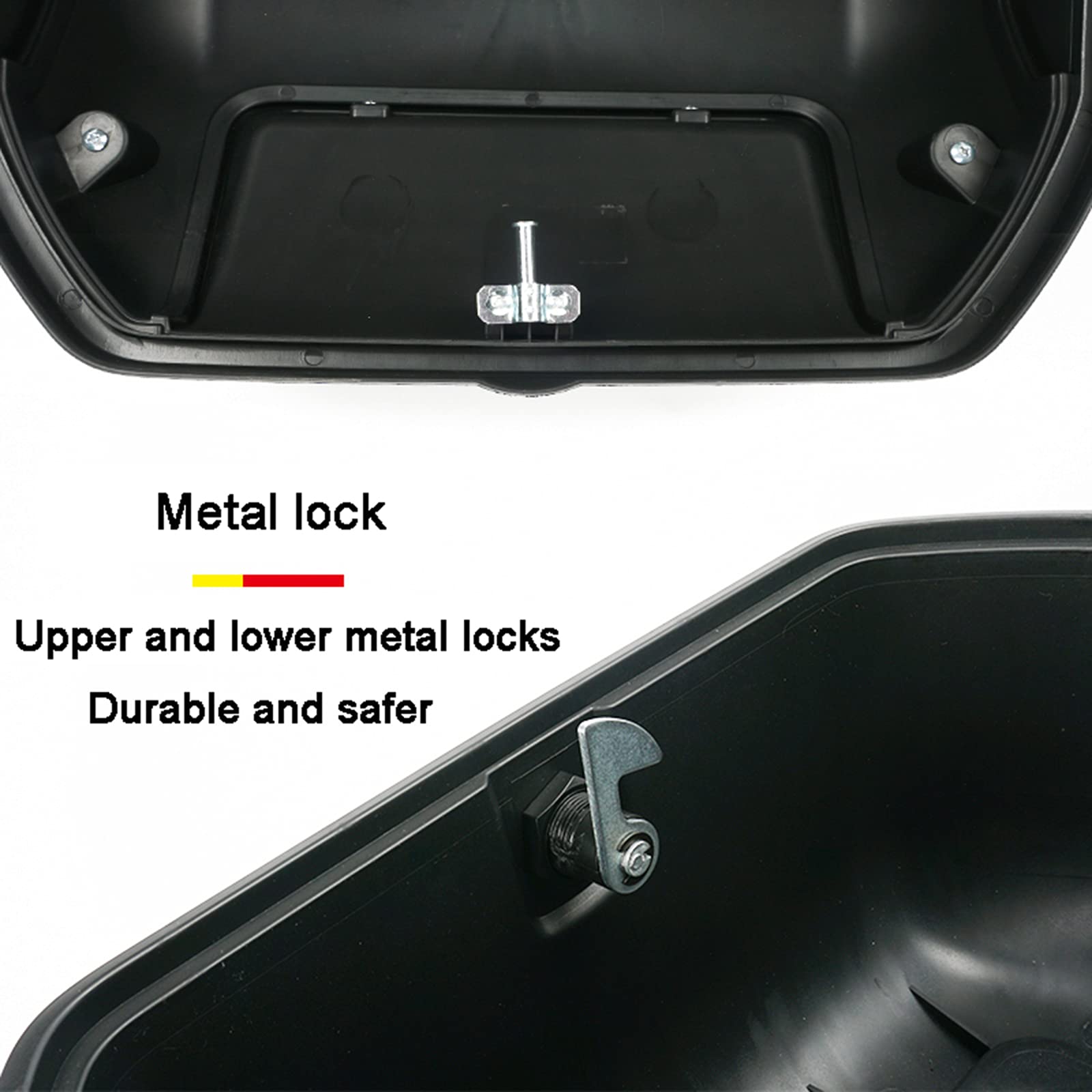 Bauletto Moto,Bauletto per Moto Universale,Baule per Moto, Utilizzati per Qualsiasi Motocicletta con Telaio, Auto Elettrica ECC., Chiave con Due Serrature di Sicurezza,Nero