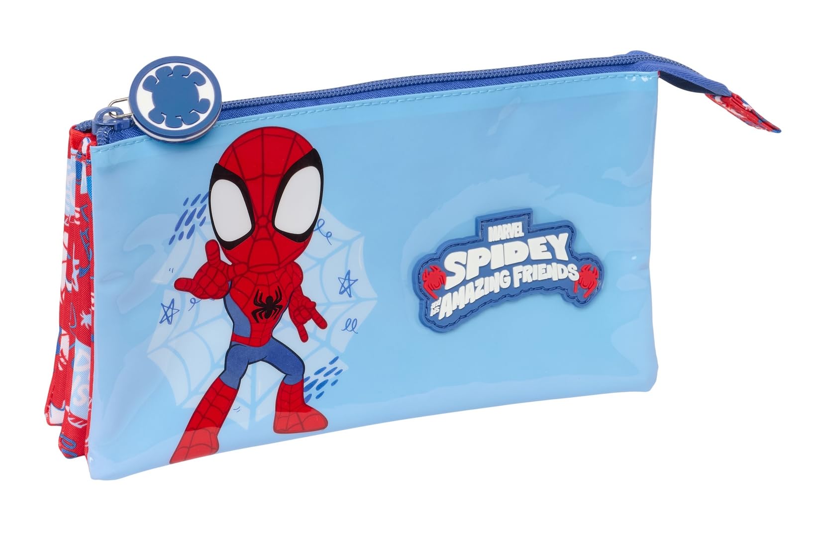 SPIDEY RESCUE, Triple Pencil Case, Children's Pencil Case, Ideal for School Age Children Comfortable and Versatile