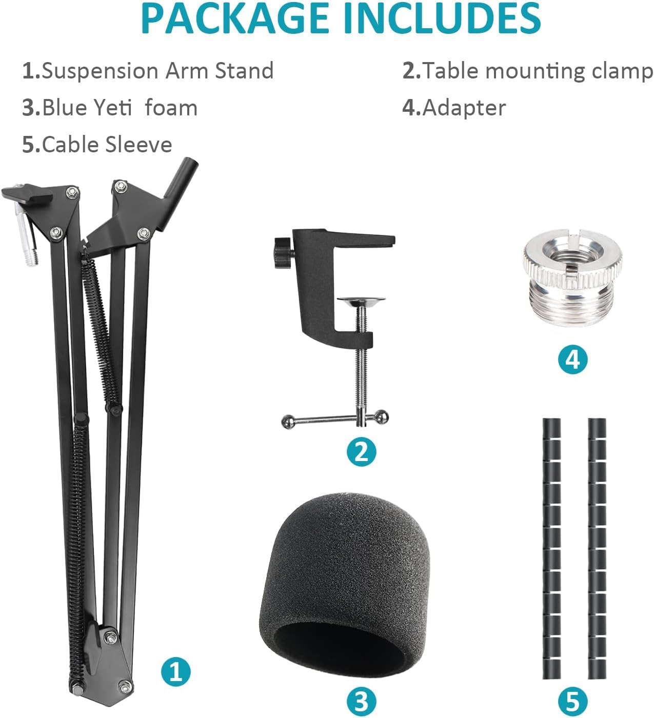 SUNMON Braccio Microfono Blue Yeti - Supporto per Microfono con Filtro Antipop per Yeti Compatibile con Blue Yeti X USB