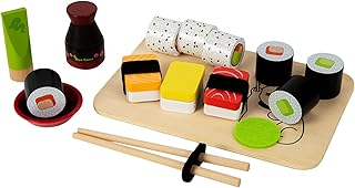 Juego de sushi para jugar a alimentos, juego de cocina de juguete, juego de rol para hacer sushi, accesorios de cocina para niños, juego de fantasía hecho a mano para niños