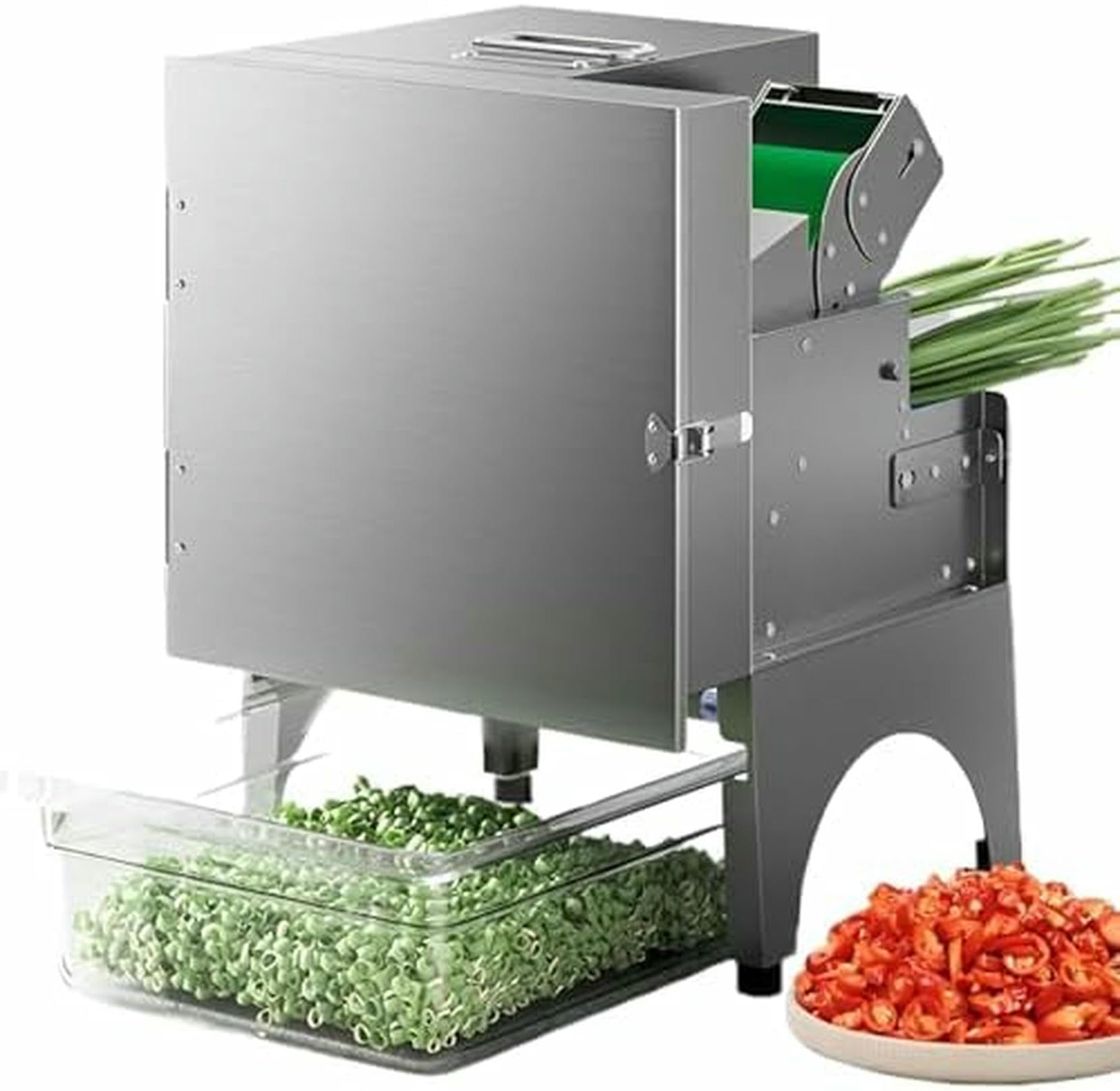 Cortador de Verduras eléctrico Comercial, Alta eficiencia, 150 kg/h, Grosor de Corte Ajustable de 1,3 a 35 mm, Ideal para Hierbas y Verduras
