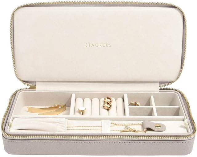 Stackers Taupe Sleek Necklace Travel Jewellery Box