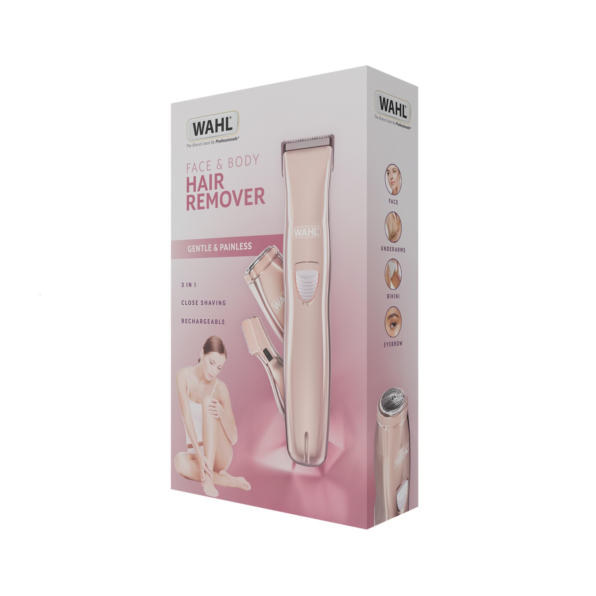 WAHL Ladies Face & Body Hair Remover, rasoio da donna, modellatore per sopracciglia, rasoio peli del viso da donna