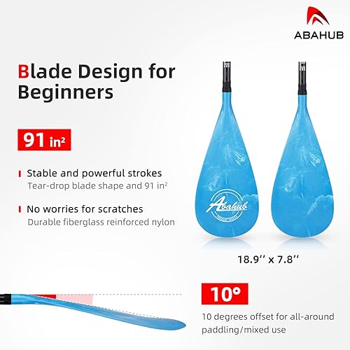 Miniatura 10 de Abahub Paletas de SUP de carbono, 1 sección ajustable de 3 secciones de 67 a 86 pulgadas, eje de fibra de carbono, remos ligeros para tablas de
