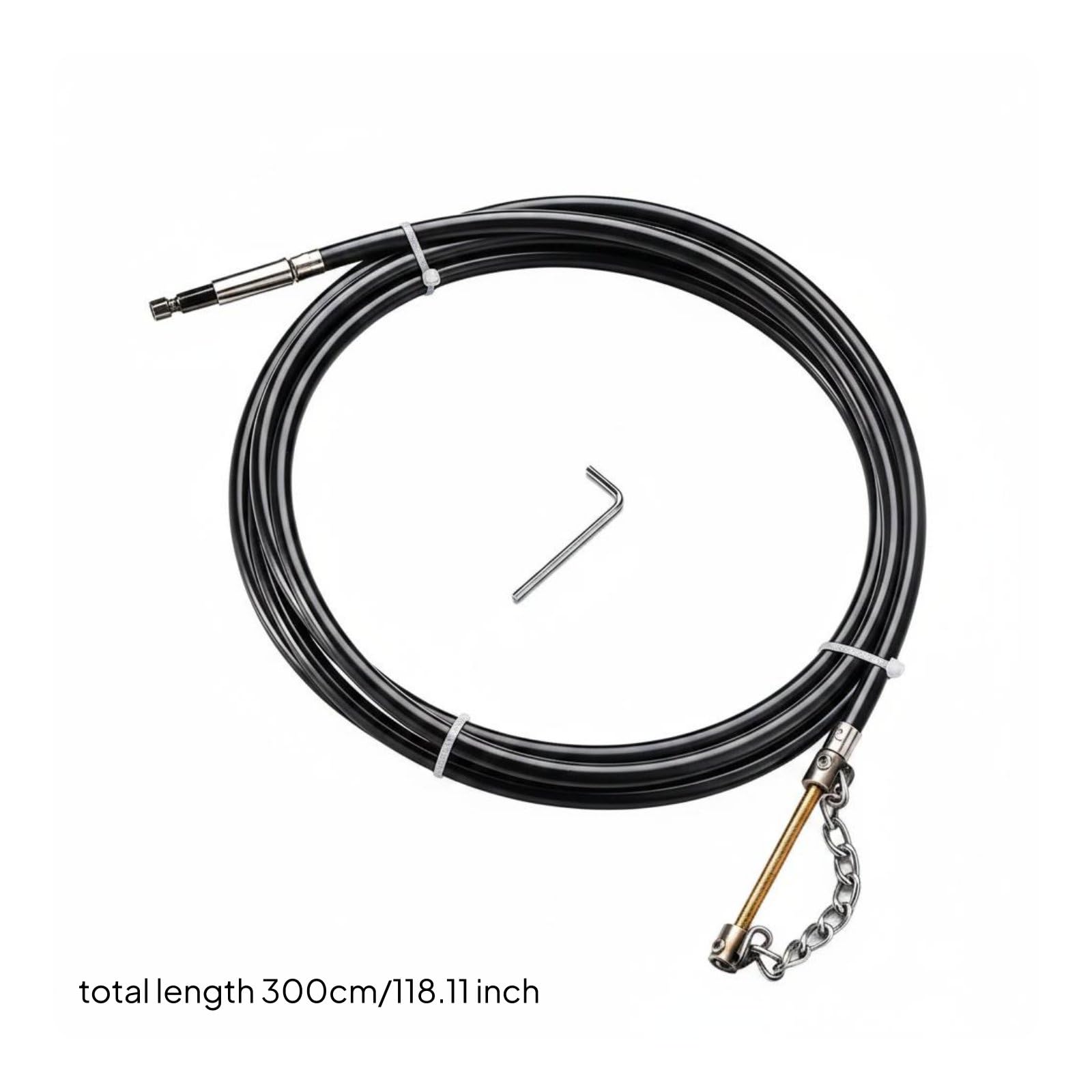 Desatascador de Cadena Fuerte Desatascado Serpiente Desatascadora Acero Inoxidable Desatascador de Drenaje Flexible para Tuberías Del Hogar, 3 Metros
