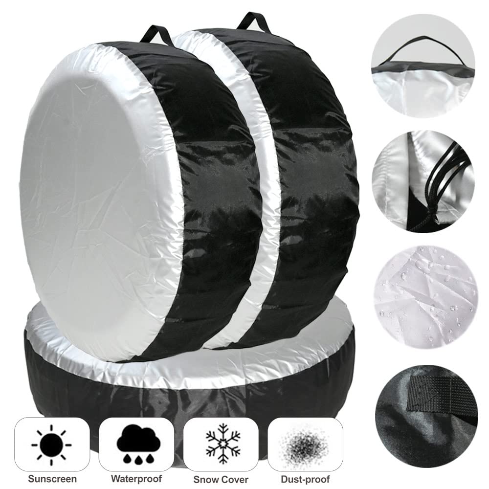 Reifentaschen 4PCS Reifen Abdeckung Auto Ersatz Reifen Abdeckung Lagerung Taschen Tragen Tote Polyester Reifen for Autos Rad Abdeckungen 13-19 Zoll 19-23 Zoll (Color : L Size)