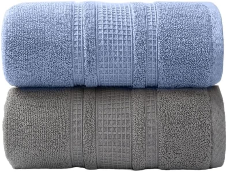 Towel Male wash face Cotton Household Adult Thick Soft Suction face Towel Bath Towel(A 2PS)