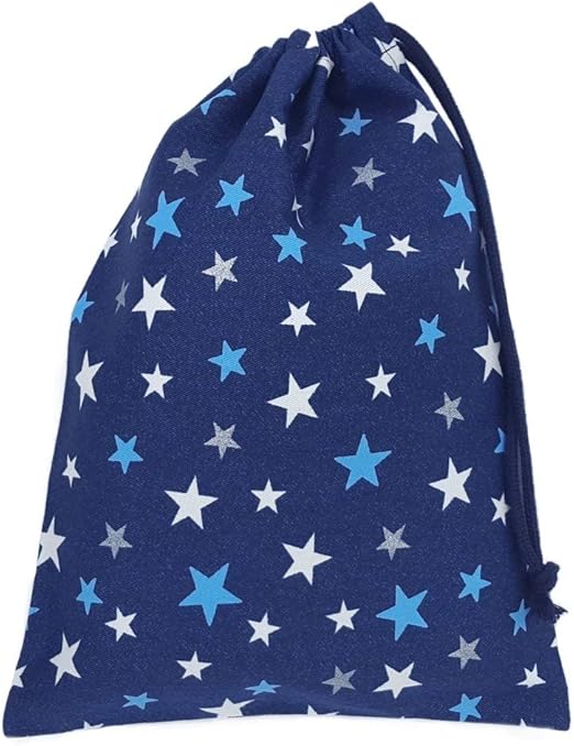 Amazon Co Jp 上履き入れ うわぐつ袋 紺 星柄 男の子 女の子 巾着袋 中 ハンドメイド 日本製 上靴入れ 上履き袋 体育館シューズ入れ 体育館シューズ袋 ホーム キッチン