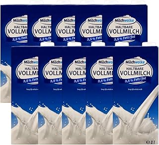 Milchwolke Land - 10 Stück H-Vollmilch 3,5% in 1 Liter Packung haltbare Milch von Höfen aus der Berg- und Alpenregion (Bergbauernmilch) product image