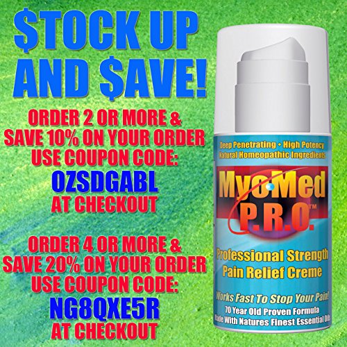 Best Pain Relief Cream. Professional Strength Anti Inflammatory Treatment. Nine Potent Power Packed Pain Relieving Ingredients Give You Fast Relief for All Muscle & Joint Pain. by MyoMed PRO 3.5oz.
