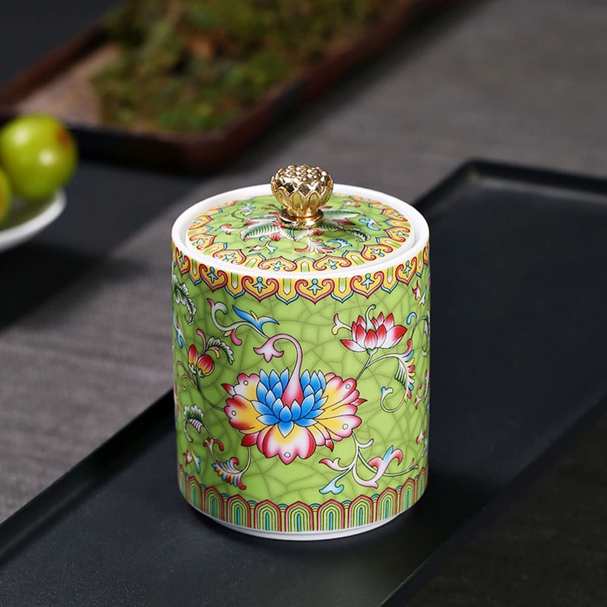 GJGHKLHL sugar pot， Ceramic Tea Jar,Storage Tank Container Food Jars, Canister Caddy Can(E)