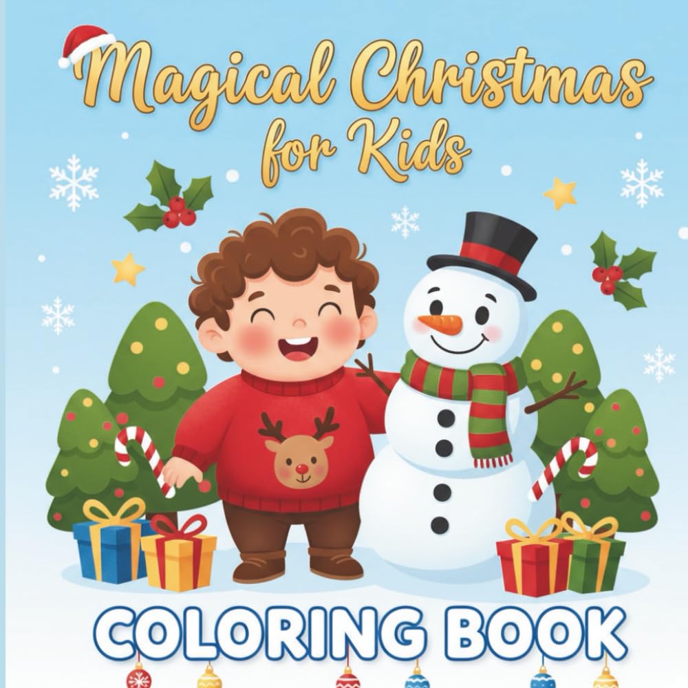 MY COZY MAGICAL CHRISTMAS COLORING BOOK FOR KIDS:CUTE, EASY HOLIDAY FUN FOR TODDLERS AND LITTLE ARTIST: A COZY AND CUTE CHRISTMAS JOURNEY FILLED WITH SNOWY SCENES, AND HOLIDAY FUN FOR TODDLERS.