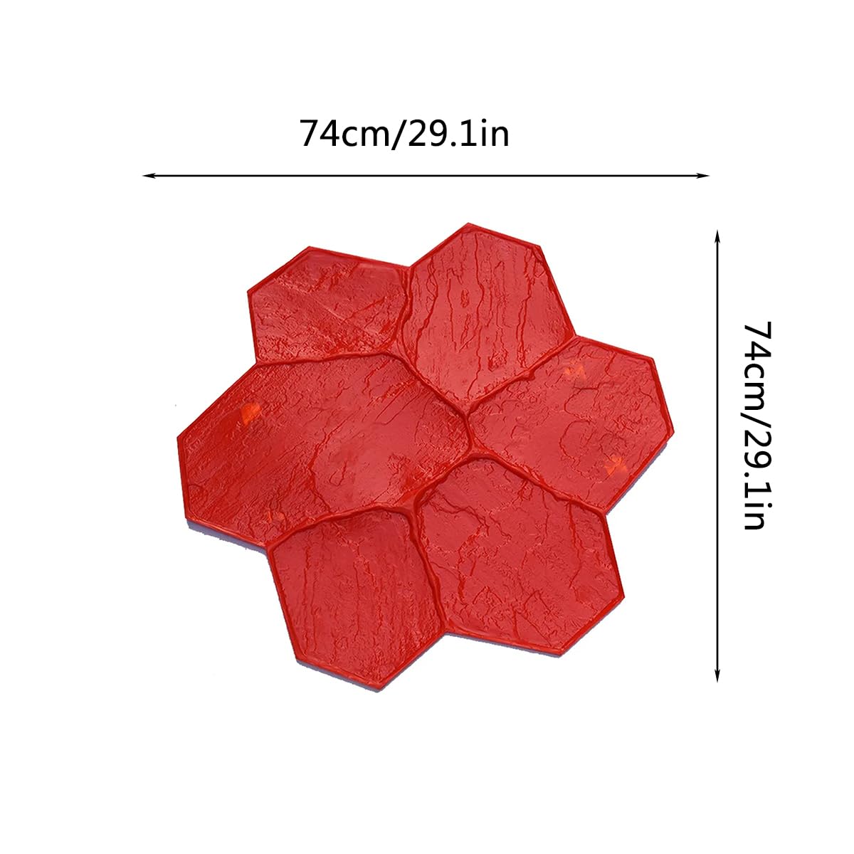 Stampi per calcestruzzo a Forma di Fiore, 74 cm/29,1 Pollici, tamponi per timbri Senza giunture, tappetini per timbri in calcestruzzo, per progetti di Rivestimento Fai da Te (74 cm/29,1 poll