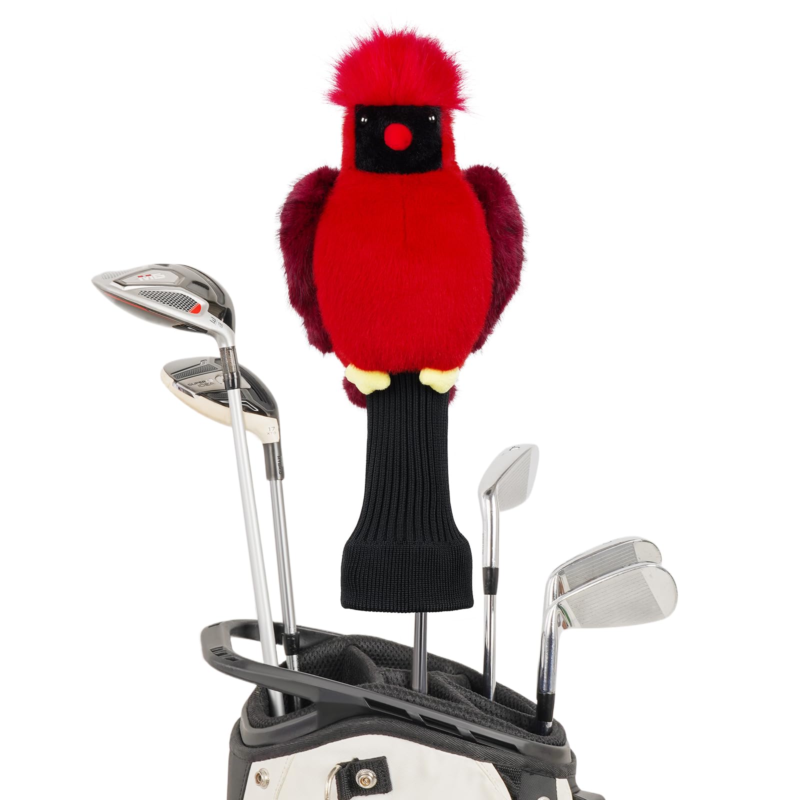 LZFAN Animal Golf Club Covers for Woods and Drivers Funny Driver Headcover Golf Gifts for Men Women Plush Cardinals — image 1