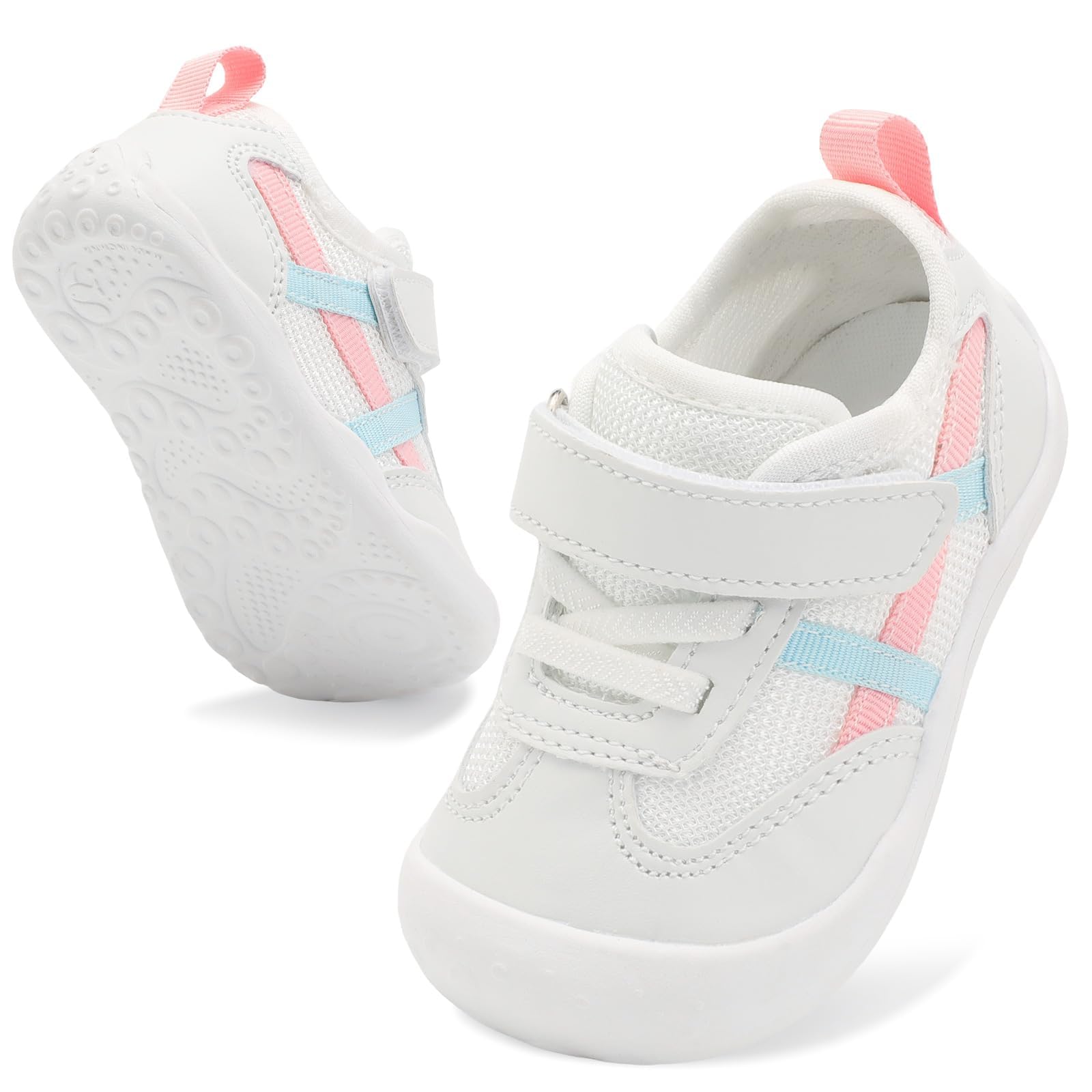 JIASUQI Baby Barefoot Shoes Boy Girls First Walking Shoe Infant Breathable Sneakers Lightweight Non-Slip Crib Shoes Indoor Outdoor