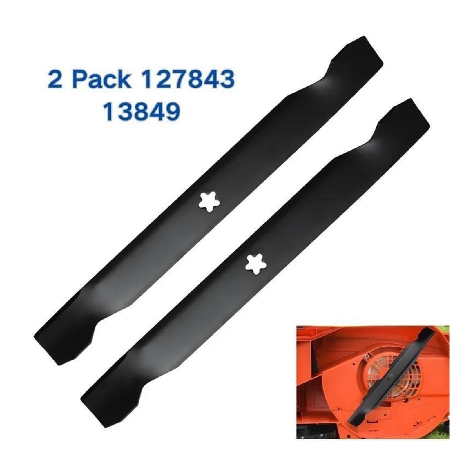 2er-Pack Rasenmähermesser, Kompatibel Mit Craftsman, Husqvarna, Poulan, Ersetzt Die Teilenummern 127843, 138498, 138971, 532127843, 532138498, 532138971