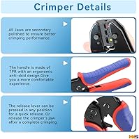 Vista 5 de HKS Juego de herramientas de crimpado de trinquete, 9 piezas con pelacables automático y mandíbula de intercambio rápido para terminales