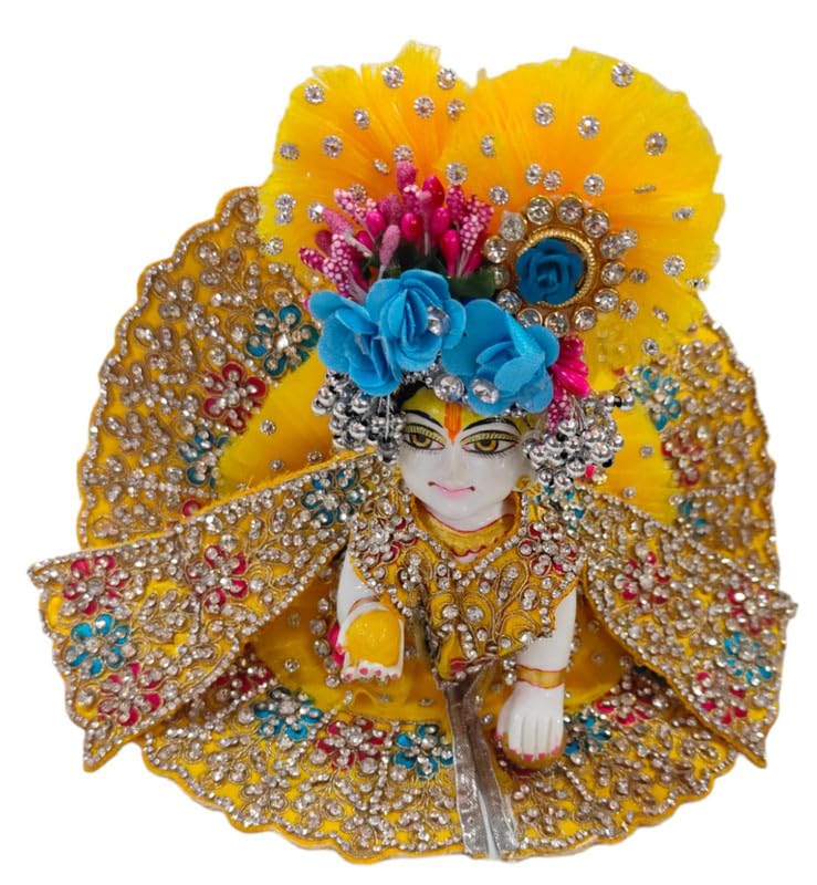 Image of Partish Laddu Gopal Heavy Janamashtmi Dress Size 5 l Ladoo Gopal Dress l Kanha Ji Poshak Size 1 2 4 5 6 (U)