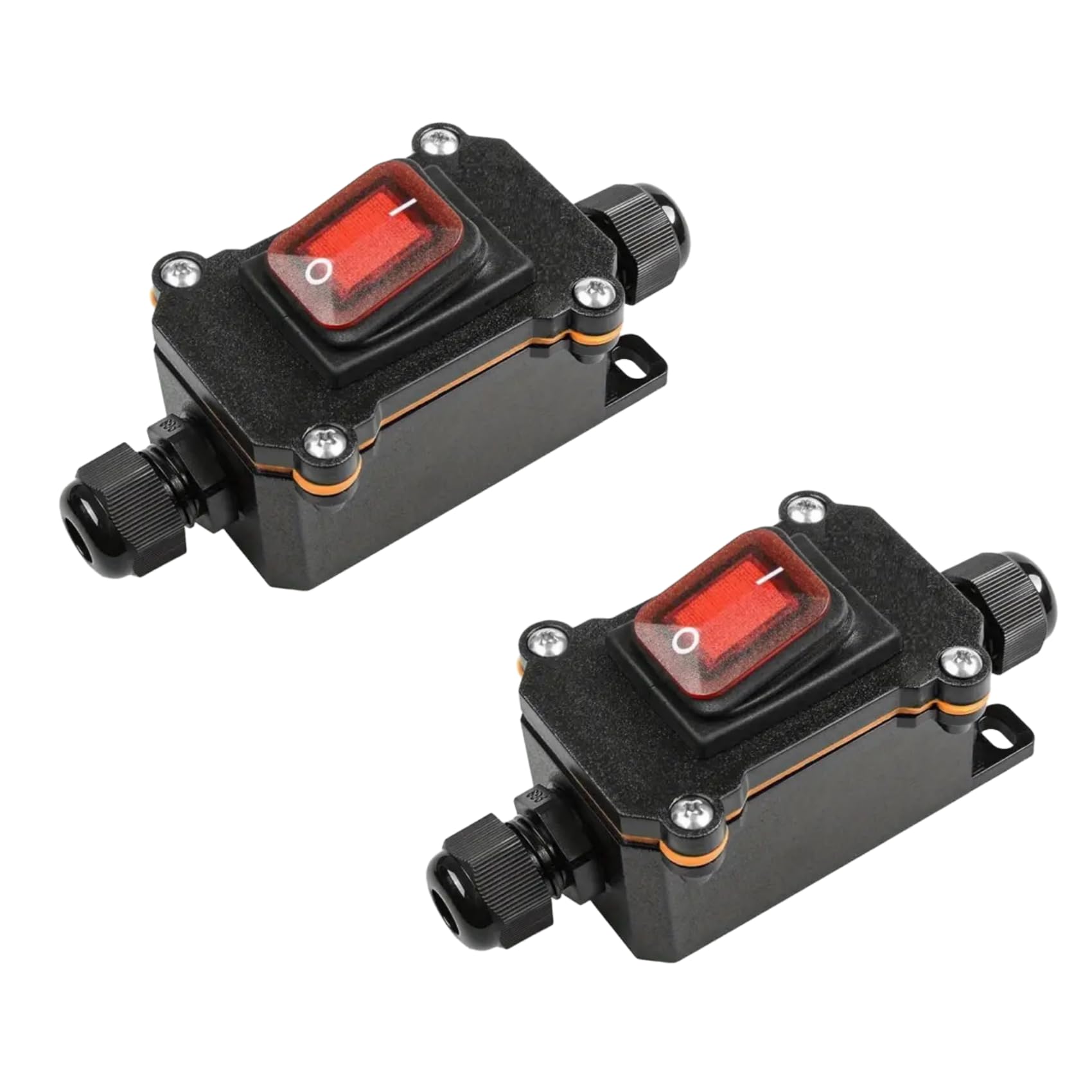Kopinma 2Pcs IP67 Waterproof Inline Switch 12V DC 20A High Current Power Waterproof Switch with PG9 Terminal