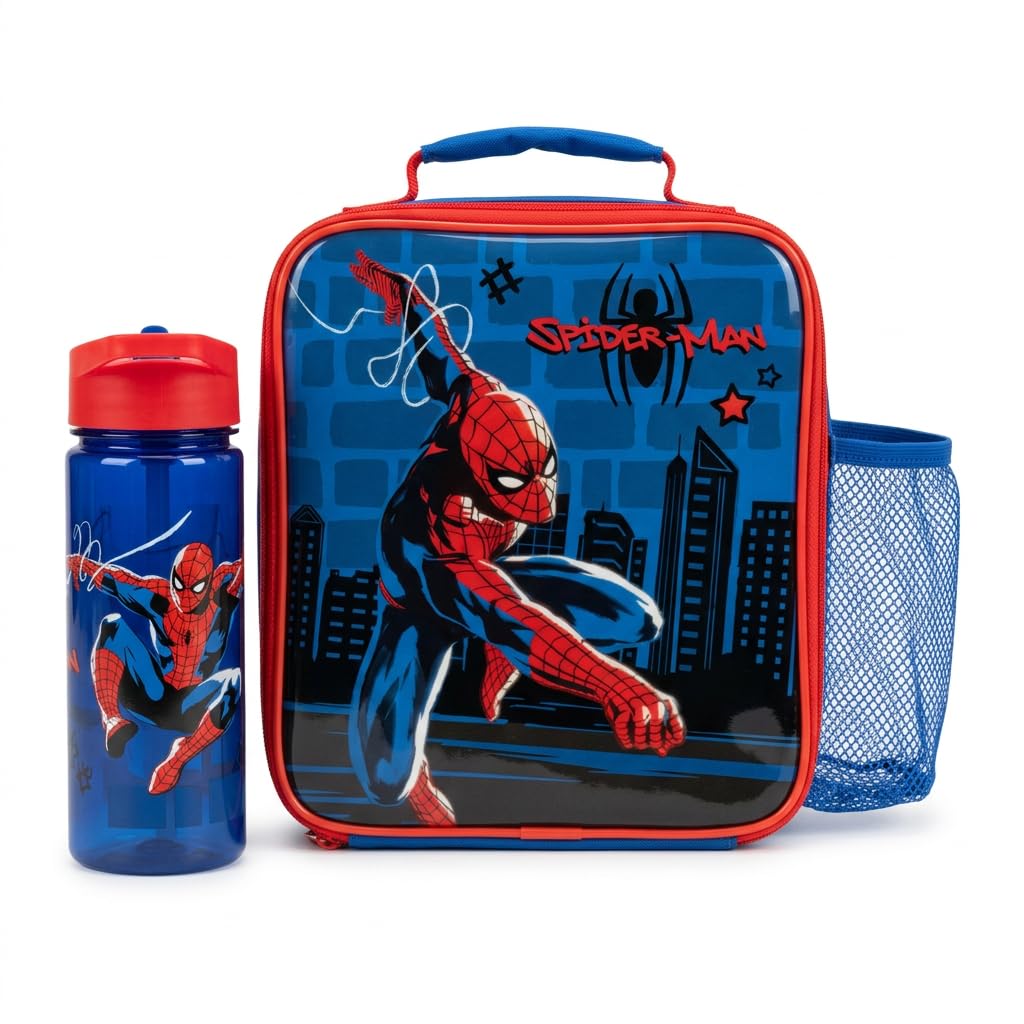 HOX Spiderman Insulated Kids Lunch Bag and Bottle Set 600ml