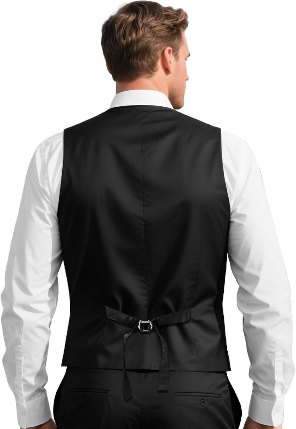 Men Christmas Suit Vest Lightweight Men's Vests for Party Banquet Winter Slim Fit Mens Waistcoat with Two Pcokets