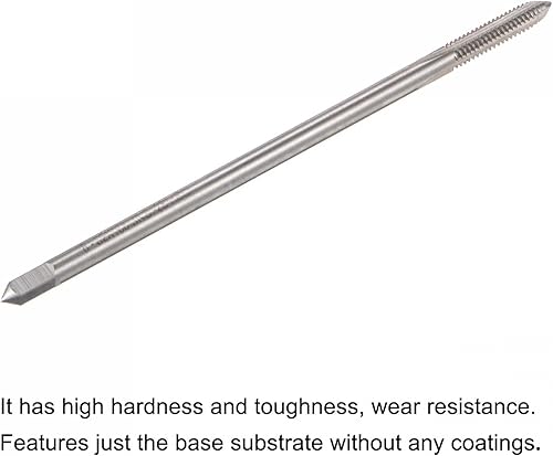 Miniatura 4 de uxcell Machos de fresado de rosca, #8-32 UNC de acero de alta velocidad (HSS) 3 flautas rectas, rosca roscada, 4 pulgadas de longitud (extra largo)