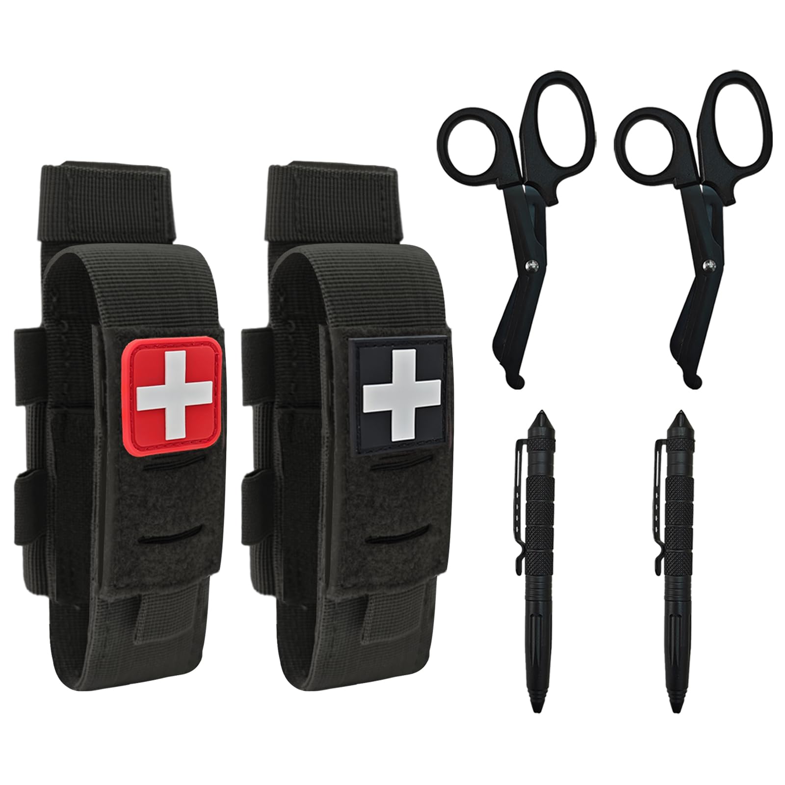 Molle Tourniquet Holder, Tactical TQ Pouch with EMT Shears and Pen