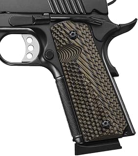 Cool Hand 1911 Grips Full Size, G10 Commander, Black Gun Grips Screws Included, Ambi Safety Cut, Aggressive OPS Texture