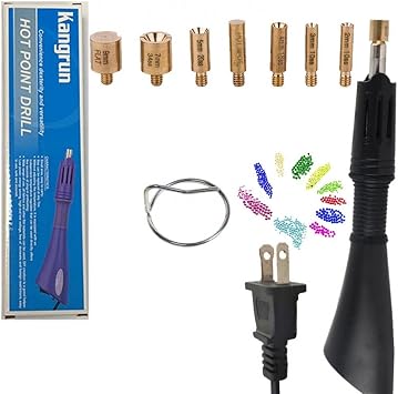 Hotfix Applicator 7-in-1 Rhinestone Setter Hot Fix Wand Bedazzler Kit Black