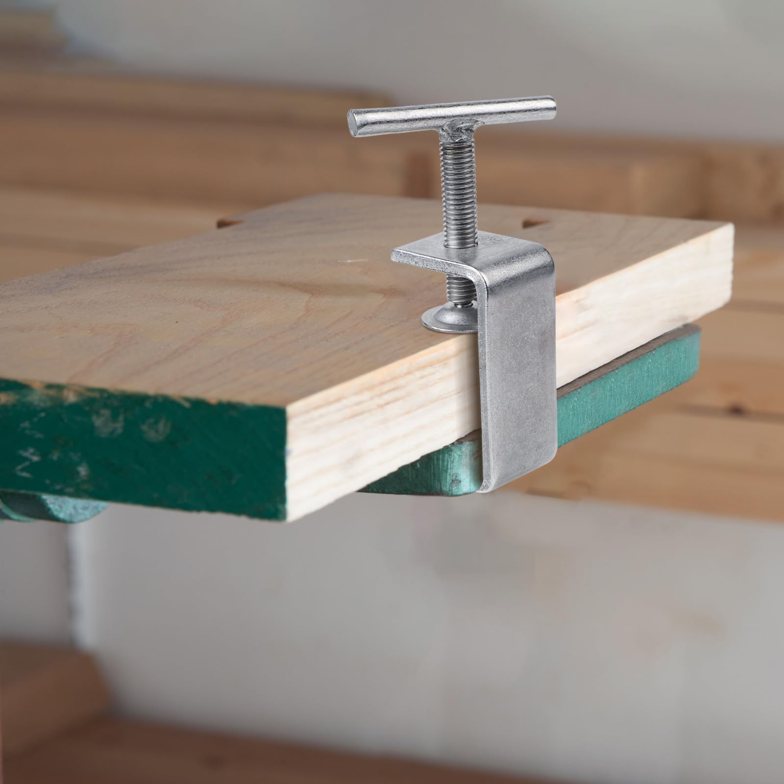 EXLECO 4er 15-60mm C Klemme Edelstahl C Zwingen Schraubklemme Trägerklemme Fixierzange Tischklemme Trägerklammer Befestigungs Klemme für Holzarbeiten Schweißen Tischlerei Einstellbar Kieferöffnungen