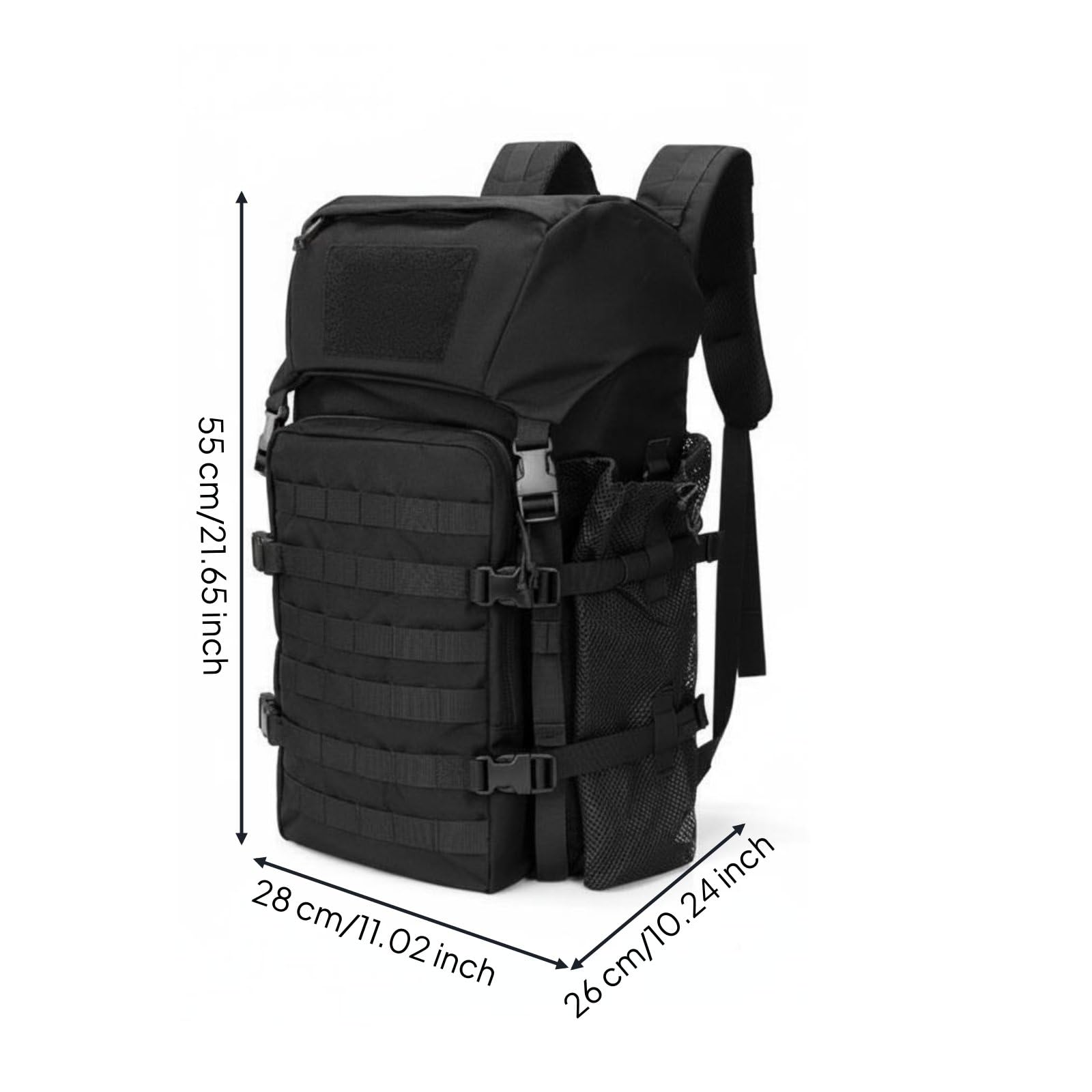Outdoor Rucksack Trekking Wanderrucksack Tourenrucksack Kletterrucksack mit Großem Stauraum Und Mehreren Unterteilungen Frontfach mit Organizer, Array, Schwarz