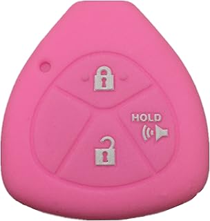 Silicone Keyless Entry Remote Control Key Fob Cover Case protector Replacement Fit For Toyota 4Runner Corolla Matrix RAV4 Venza Yaris Pontiac Vibe Scion iQ tC xB xD HYQ12BBY MOZB41TG (Pink)