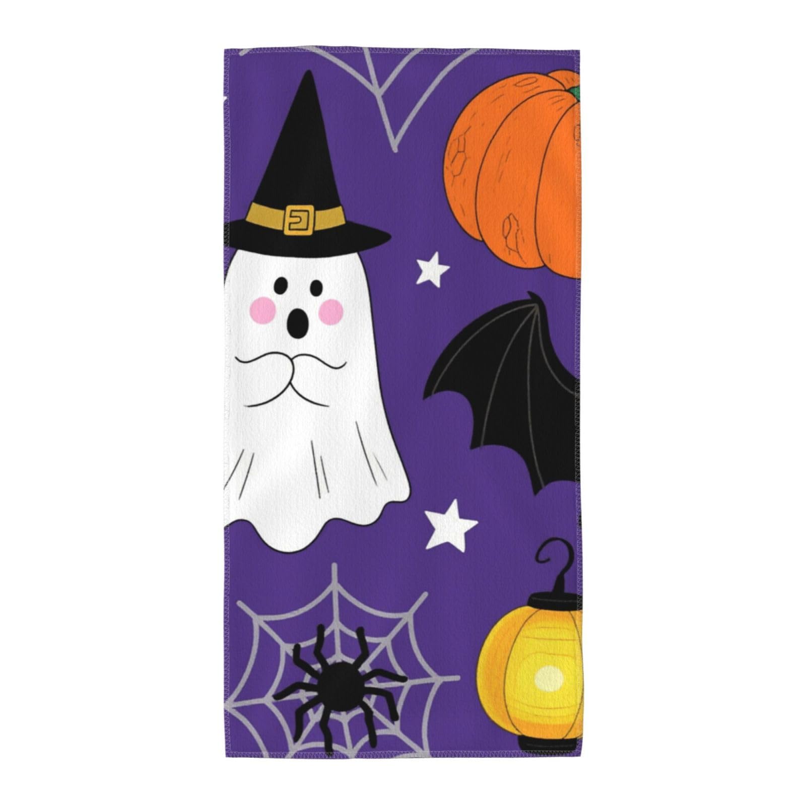 FekiLoot Absorbent Hand Towels 12"X24" Decorative Bathroom Towel Soft Microfiber Face Towel Ghost Pumpkin Moon Bat Spider Web Dish Kitchen Towels for Bathroom Kitchen Hotel Spa Bath Towels