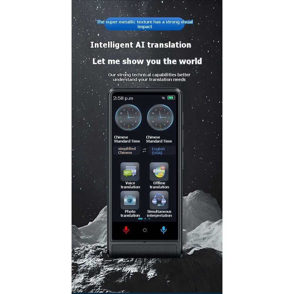 Dispositif de Traduction Vocale Intelligent 138 Langues Traduction en Temps Réel Portable Traduction Instantanée pour les Voyages, les Affaires et les Études.