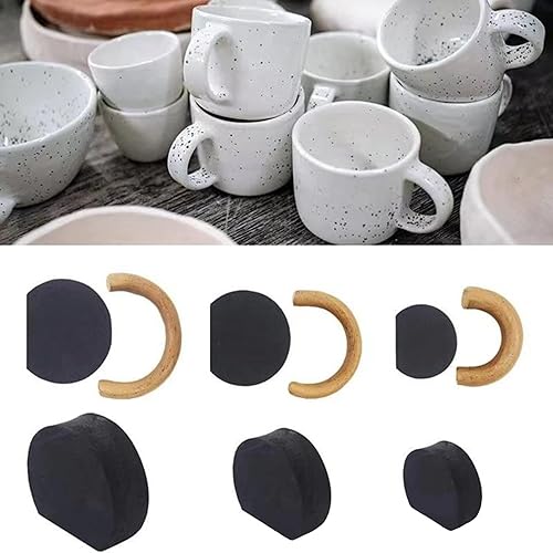Miniatura 7 de 12 piezas de formas de mango de taza, moldes de mango de taza de cerámica para hacer arcilla, moldes de mango de taza de diferentes formas y tamaños