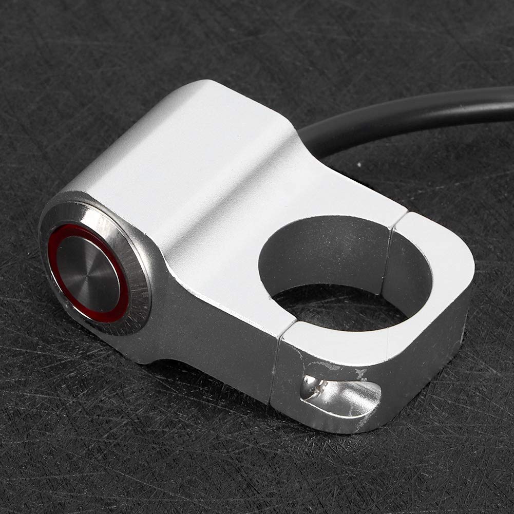 Motocicletta, bicicletta, argento C4M139, 25mm/0.98 pollici in acciaio impermeabile, faro, manubrio, interruttore