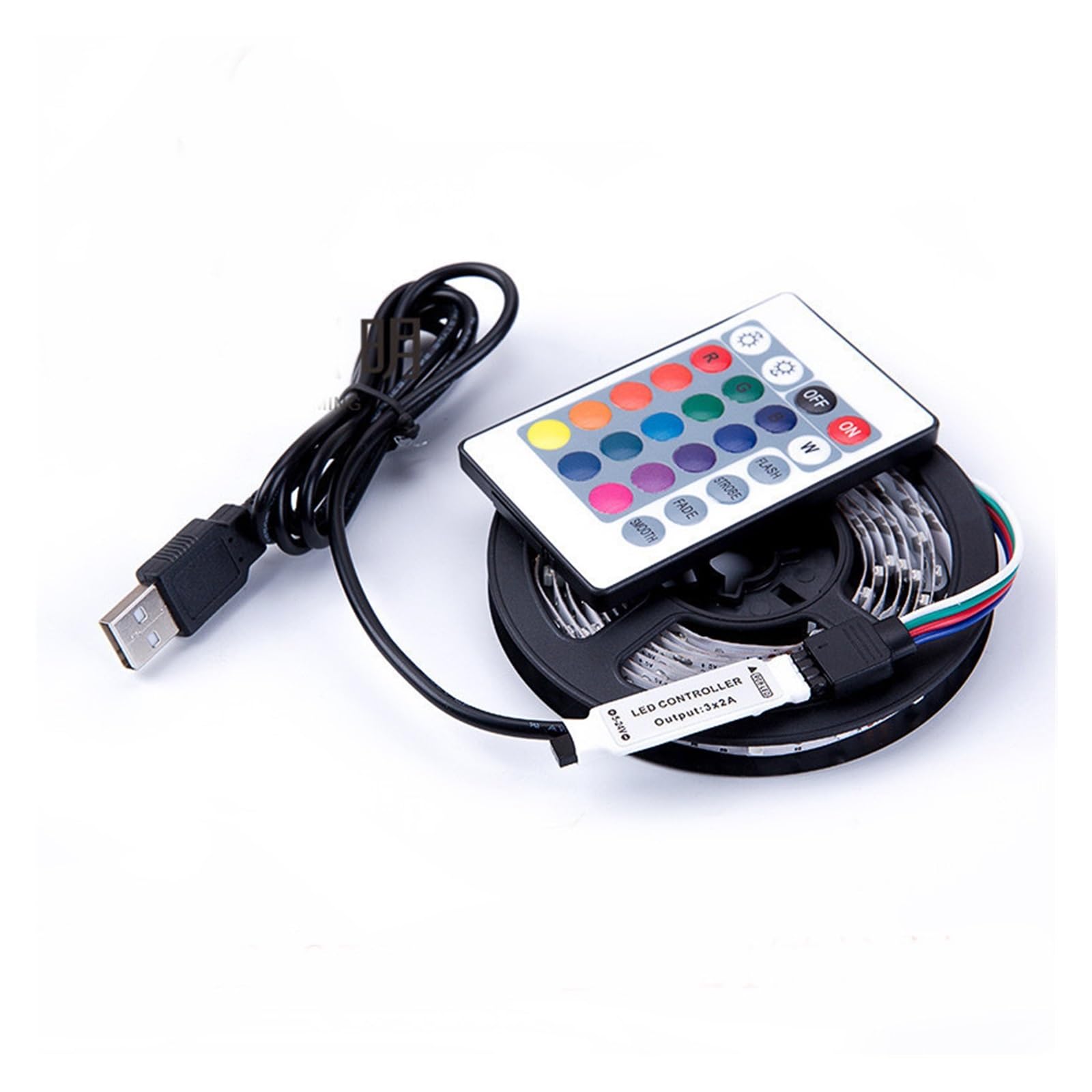 5 metrów 2835USB taśma świetlna RGB wodoodporna taśma epoksydowa do wyścigów konnych 8 mm, szeroki pasek świetlny, mobilny zasilacz do komputera (rozmiar : Przycisk USB Glue RGB)