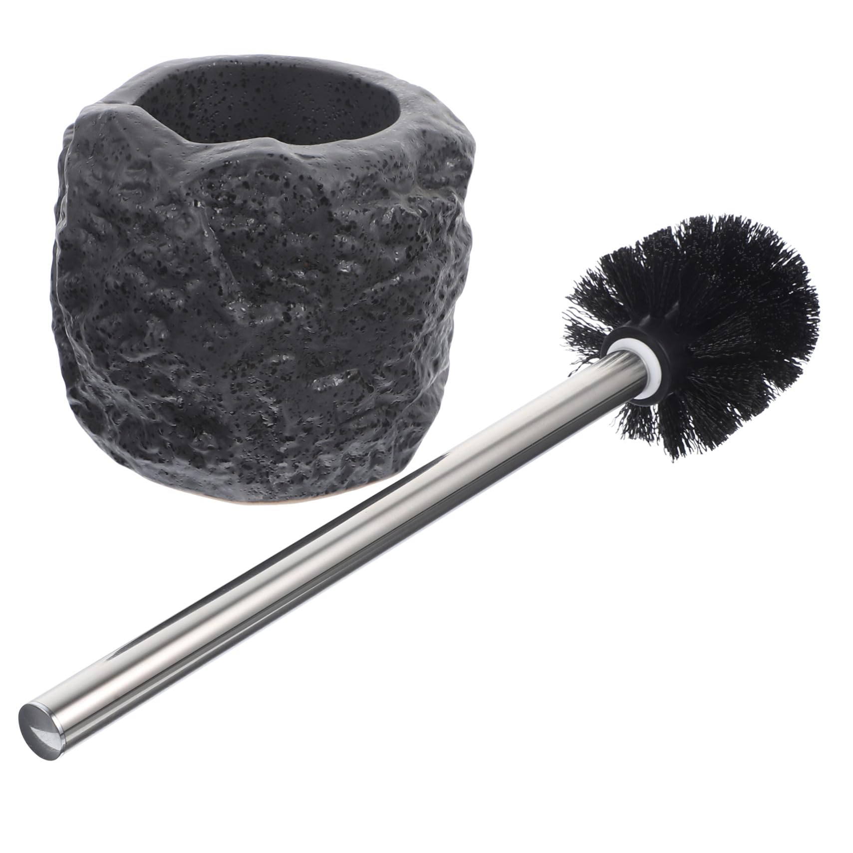 Brosse WC compacte avec support de nettoyage de cuvette et manche ergonomique