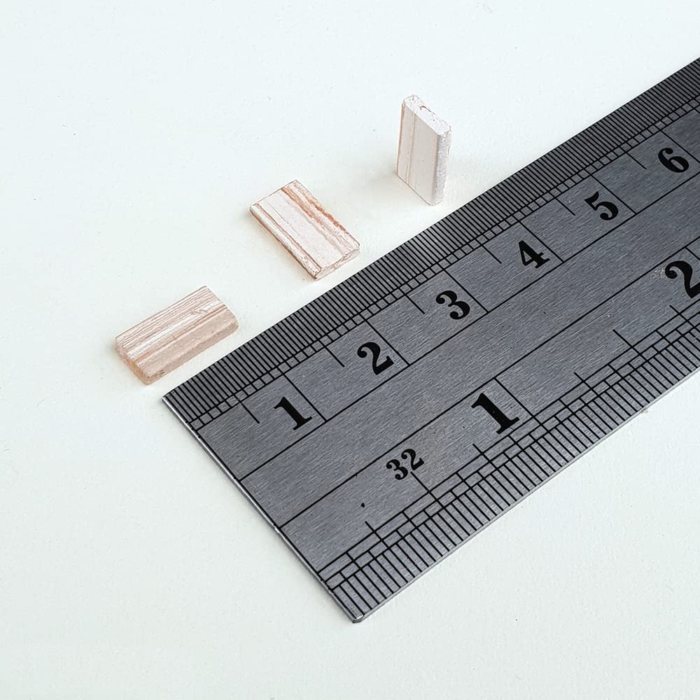 Baldosa (teja) en miniatura. Baldosa rectangular (Teja plana) Jaspeada 11 Mm. (600 u.)
